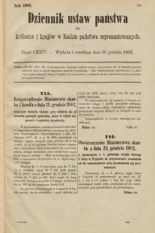Dziennik Ustaw Państwa dla Królestw i Krajów w Radzie Państwa Reprezentowanych. 1902, cz. 124