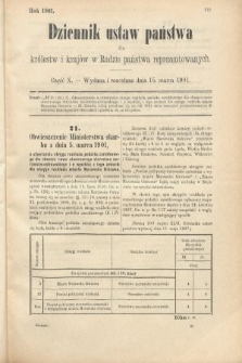 Dziennik Ustaw Państwa dla Królestw i Krajów w Radzie Państwa Reprezentowanych. 1901, cz. 10