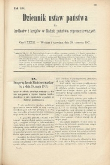 Dziennik Ustaw Państwa dla Królestw i Krajów w Radzie Państwa Reprezentowanych. 1901, cz. 32