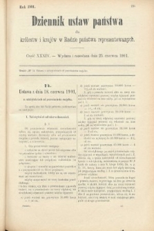 Dziennik Ustaw Państwa dla Królestw i Krajów w Radzie Państwa Reprezentowanych. 1901, cz. 34