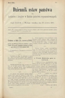Dziennik Ustaw Państwa dla Królestw i Krajów w Radzie Państwa Reprezentowanych. 1901, cz. 37
