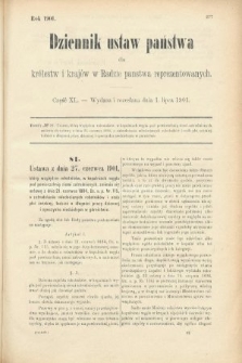 Dziennik Ustaw Państwa dla Królestw i Krajów w Radzie Państwa Reprezentowanych. 1901, cz. 40