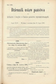 Dziennik Ustaw Państwa dla Królestw i Krajów w Radzie Państwa Reprezentowanych. 1901, cz. 45
