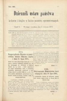 Dziennik Ustaw Państwa dla Królestw i Krajów w Radzie Państwa Reprezentowanych. 1901, cz. 50