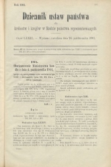 Dziennik Ustaw Państwa dla Królestw i Krajów w Radzie Państwa Reprezentowanych. 1901, cz. 73