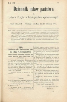 Dziennik Ustaw Państwa dla Królestw i Krajów w Radzie Państwa Reprezentowanych. 1901, cz. 83