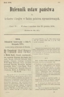 Dziennik Ustaw Państwa dla Królestw i Krajów w Radzie Państwa Reprezentowanych. 1894, cz. 90
