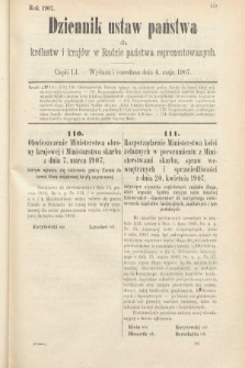 Dziennik Ustaw Państwa dla Królestw i Krajów w Radzie Państwa Reprezentowanych. 1907, cz. 51