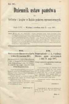 Dziennik Ustaw Państwa dla Królestw i Krajów w Radzie Państwa Reprezentowanych. 1907, cz. 57