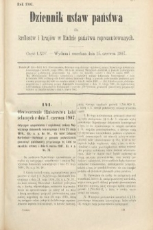 Dziennik Ustaw Państwa dla Królestw i Krajów w Radzie Państwa Reprezentowanych. 1907, cz. 64