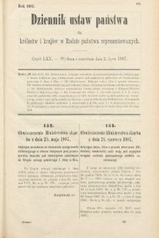 Dziennik Ustaw Państwa dla Królestw i Krajów w Radzie Państwa Reprezentowanych. 1907, cz. 70