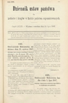Dziennik Ustaw Państwa dla Królestw i Krajów w Radzie Państwa Reprezentowanych. 1907, cz. 73