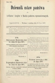 Dziennik Ustaw Państwa dla Królestw i Krajów w Radzie Państwa Reprezentowanych. 1907, cz. 78