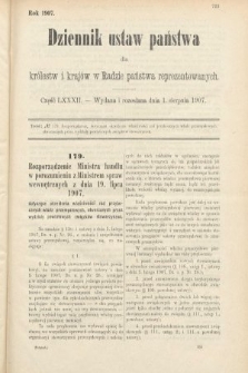 Dziennik Ustaw Państwa dla Królestw i Krajów w Radzie Państwa Reprezentowanych. 1907, cz. 82