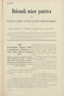 Dziennik Ustaw Państwa dla Królestw i Krajów w Radzie Państwa Reprezentowanych. 1907, cz. 88