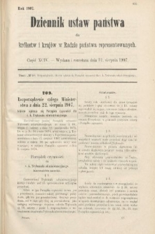 Dziennik Ustaw Państwa dla Królestw i Krajów w Radzie Państwa Reprezentowanych. 1907, cz. 94