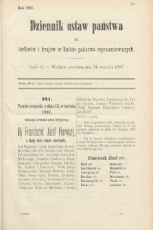 Dziennik Ustaw Państwa dla Królestw i Krajów w Radzie Państwa Reprezentowanych. 1907, cz. 101