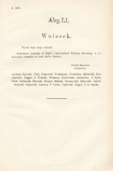 [Kadencja III, sesja VI, al. 51] Alegata do Sprawozdań Stenograficznych z Szóstej Sesyi Trzeciego Peryodu Sejmu Krajowego Królestwa Galicyi i Lodomeryi Wraz z Wielkiem Księstwem Krakowskiem z roku 1875. Alegat 51