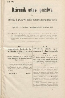 Dziennik Ustaw Państwa dla Królestw i Krajów w Radzie Państwa Reprezentowanych. 1907, cz. 103
