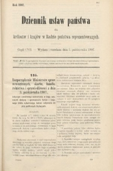 Dziennik Ustaw Państwa dla Królestw i Krajów w Radzie Państwa Reprezentowanych. 1907, cz. 107