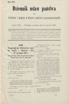 Dziennik Ustaw Państwa dla Królestw i Krajów w Radzie Państwa Reprezentowanych. 1907, cz. 120