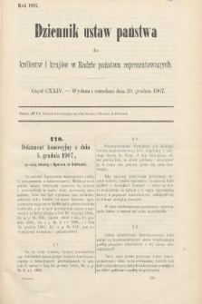 Dziennik Ustaw Państwa dla Królestw i Krajów w Radzie Państwa Reprezentowanych. 1907, cz. 124