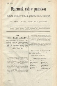 Dziennik Ustaw Państwa dla Królestw i Krajów w Radzie Państwa Reprezentowanych. 1907, cz. 131