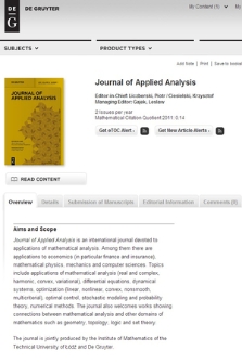 Journal of Applied Analysis