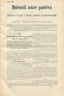 Dziennik Ustaw Państwa dla Królestw i Krajów w Radzie Państwa Reprezentowanych. 1903, cz. 11