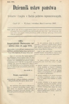 Dziennik Ustaw Państwa dla Królestw i Krajów w Radzie Państwa Reprezentowanych. 1903, cz. 55