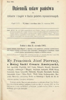 Dziennik Ustaw Państwa dla Królestw i Krajów w Radzie Państwa Reprezentowanych. 1903, cz. 56