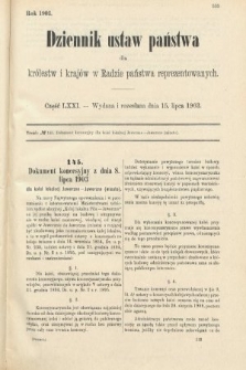 Dziennik Ustaw Państwa dla Królestw i Krajów w Radzie Państwa Reprezentowanych. 1903, cz. 71