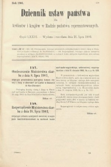 Dziennik Ustaw Państwa dla Królestw i Krajów w Radzie Państwa Reprezentowanych. 1903, cz. 73