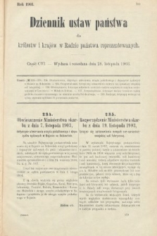 Dziennik Ustaw Państwa dla Królestw i Krajów w Radzie Państwa Reprezentowanych. 1903, cz. 106