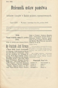 Dziennik Ustaw Państwa dla Królestw i Krajów w Radzie Państwa Reprezentowanych. 1903, cz. 114