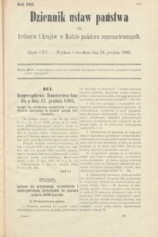 Dziennik Ustaw Państwa dla Królestw i Krajów w Radzie Państwa Reprezentowanych. 1903, cz. 115