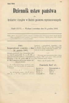Dziennik Ustaw Państwa dla Królestw i Krajów w Radzie Państwa Reprezentowanych. 1903, cz. 117