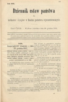 Dziennik Ustaw Państwa dla Królestw i Krajów w Radzie Państwa Reprezentowanych. 1903, cz. 118