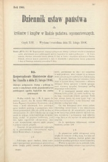 Dziennik Ustaw Państwa dla Królestw i Krajów w Radzie Państwa Reprezentowanych. 1906, cz. 13