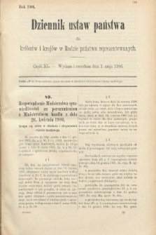 Dziennik Ustaw Państwa dla Królestw i Krajów w Radzie Państwa Reprezentowanych. 1906, cz. 40