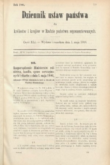 Dziennik Ustaw Państwa dla Królestw i Krajów w Radzie Państwa Reprezentowanych. 1906, cz. 41