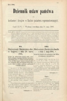 Dziennik Ustaw Państwa dla Królestw i Krajów w Radzie Państwa Reprezentowanych. 1906, cz. 46