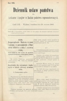 Dziennik Ustaw Państwa dla Królestw i Krajów w Radzie Państwa Reprezentowanych. 1906, cz. 53