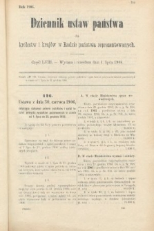 Dziennik Ustaw Państwa dla Królestw i Krajów w Radzie Państwa Reprezentowanych. 1906, cz. 58