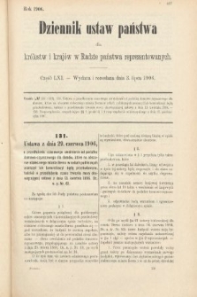 Dziennik Ustaw Państwa dla Królestw i Krajów w Radzie Państwa Reprezentowanych. 1906, cz. 61