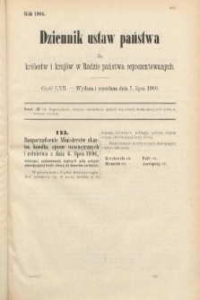 Dziennik Ustaw Państwa dla Królestw i Krajów w Radzie Państwa Reprezentowanych. 1906, cz. 62