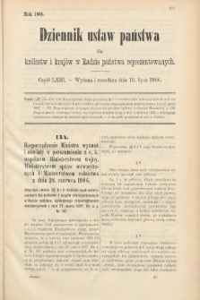 Dziennik Ustaw Państwa dla Królestw i Krajów w Radzie Państwa Reprezentowanych. 1906, cz. 63