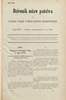 Dziennik Ustaw Państwa dla Królestw i Krajów w Radzie Państwa Reprezentowanych. 1906, cz. 64