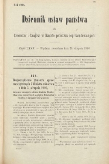Dziennik Ustaw Państwa dla Królestw i Krajów w Radzie Państwa Reprezentowanych. 1906, cz. 80