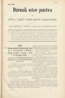 Dziennik Ustaw Państwa dla Królestw i Krajów w Radzie Państwa Reprezentowanych. 1906, cz. 88